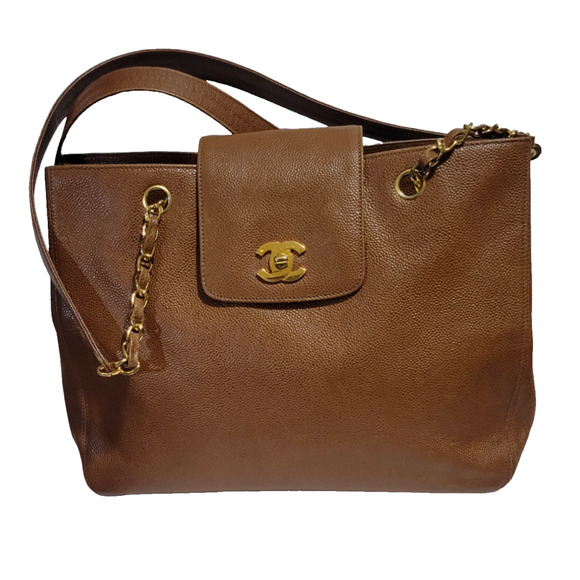 CHANEL Caviar Chain Brown Leather Women Tote 4653521 - Picture 4 of 9